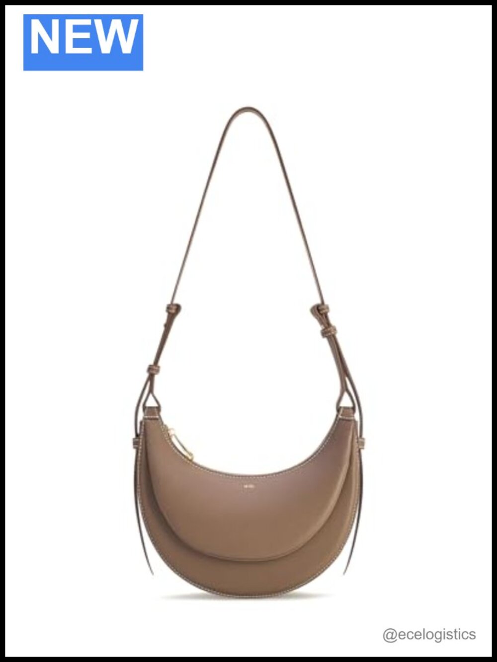 Vegan Leather Crossbody Bag with Gold Hardware, Adjustable Strap, Hobo